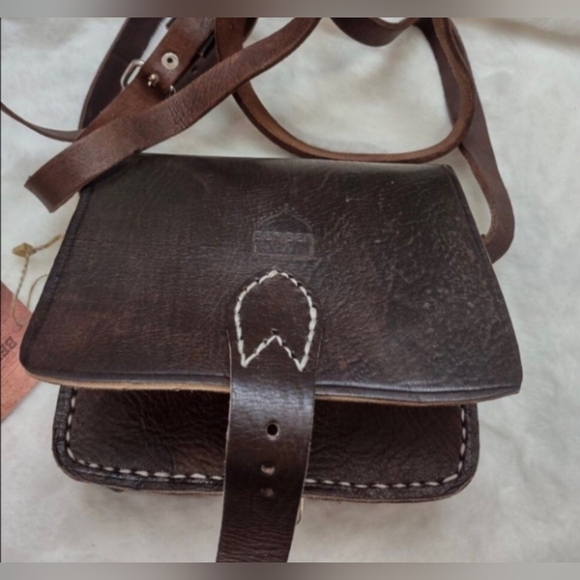 Berber Leather Handbags - Women's Accessories NWT Morrocan Berber Leather Brown Saddle bag
